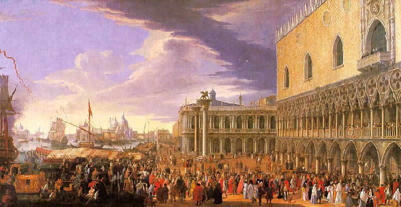 Luca Carlevaris Entry of the Earl of Manchester into the Doge's Palace Norge oil painting art